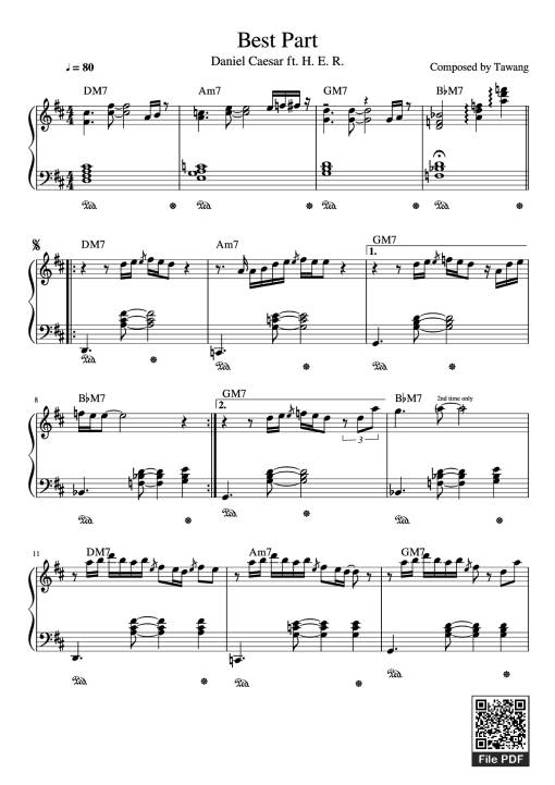 Best Part Piano - Composed By Tawang