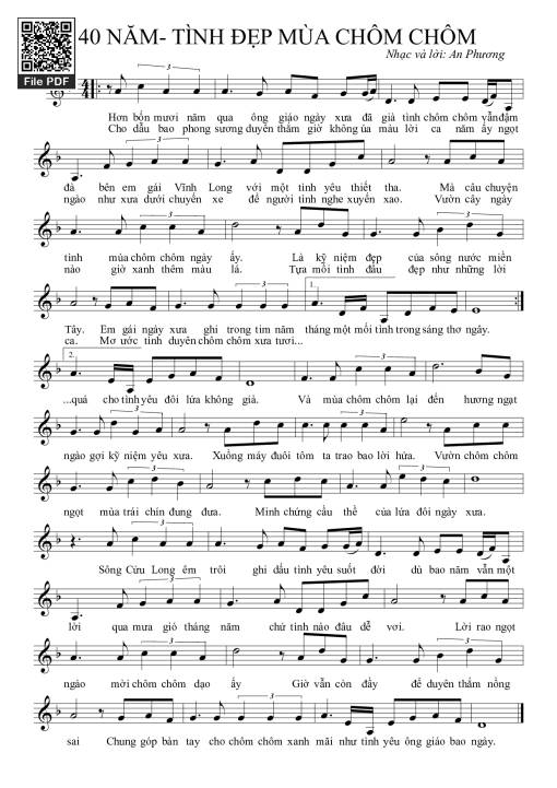Sheet PDF of 40 năm tình đẹp mùa chôm chôm