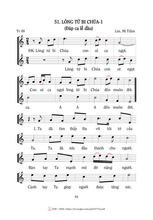 Thánh Vịnh 88, Lòng Từ Bi Chúa