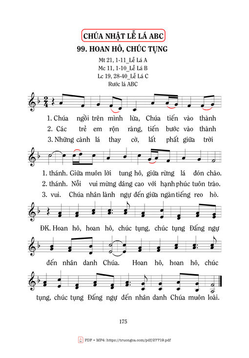Sheet PDF of Hoan Hô Chúc Tụng