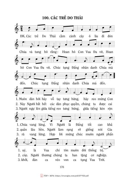 Sheet PDF of Các Trẻ Do Thái