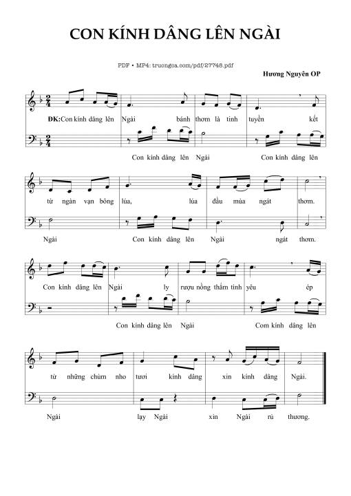 Sheet PDF of Con Kính Dâng Lên Ngài