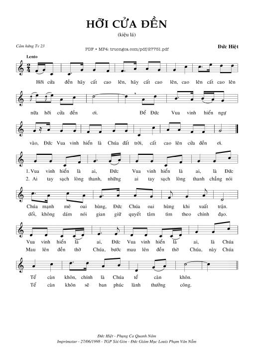 Sheet PDF of Hơi Cửa Đền