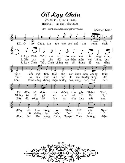 Thánh Vịnh 50, Ôi! Lạy Chúa