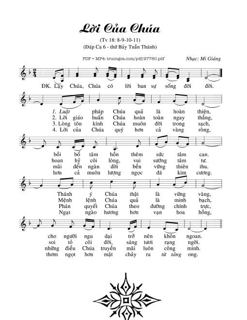 Sheet PDF of Thánh Vịnh 18, Lời Của Chúa