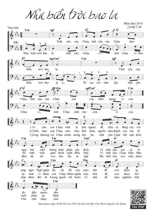 Sheet PDF of NHƯ BIỂN TRỜI BAO LA