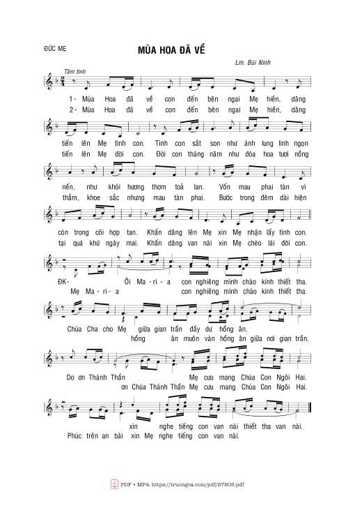 Sheet PDF of Mùa Hoa Đã Về