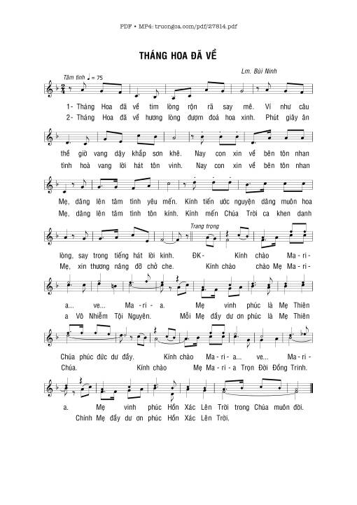 Sheet PDF of Tháng Hoa Đã Về