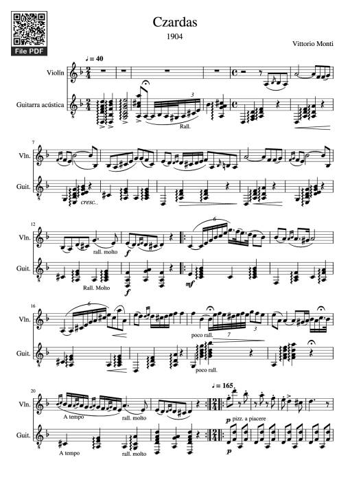 Czardas Guitar TAB - Vittorio Monti