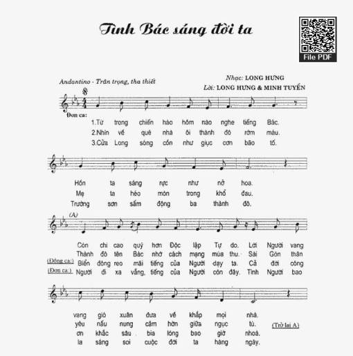 Sheet PDF of Tình Bác Sáng Đời Ta