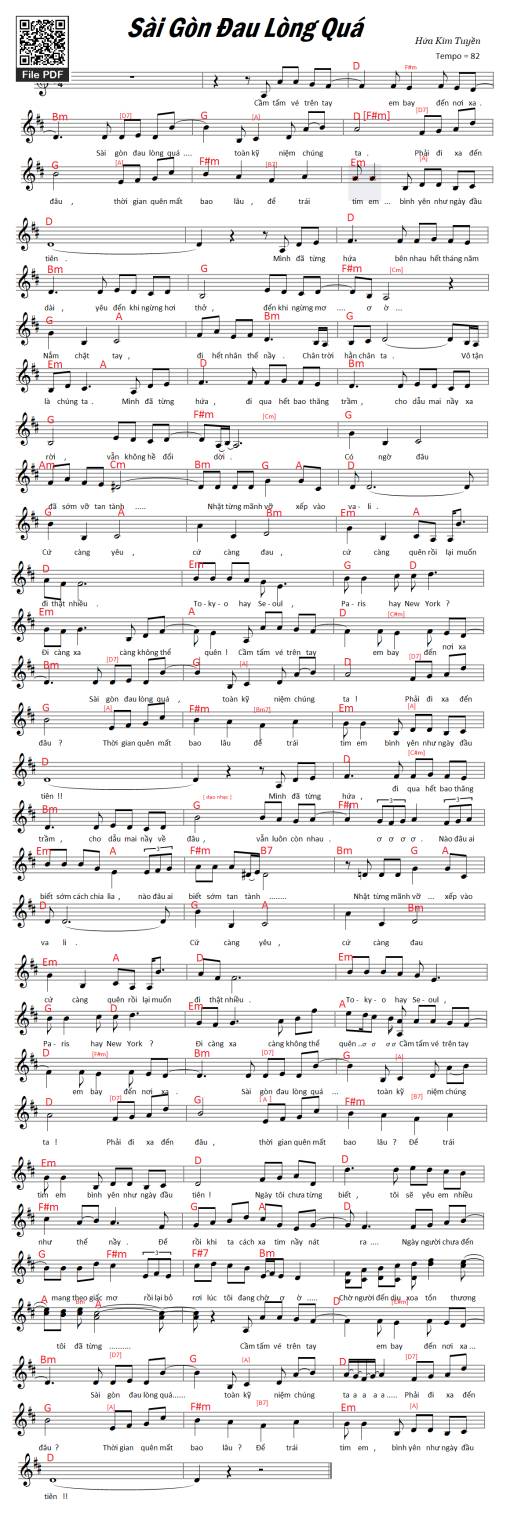 Sheet PDF of Sài gòn đau lòng quá