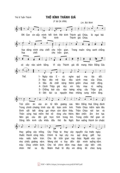 Sheet PDF of Thờ Kính Thánh Giá