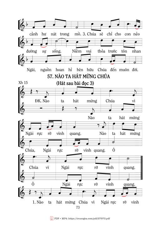 Sheet PDF of Nào Ta Hát Mừng Chúa (Xh. 15)