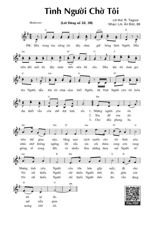 Sheet PDF of Tình Người chờ tôi