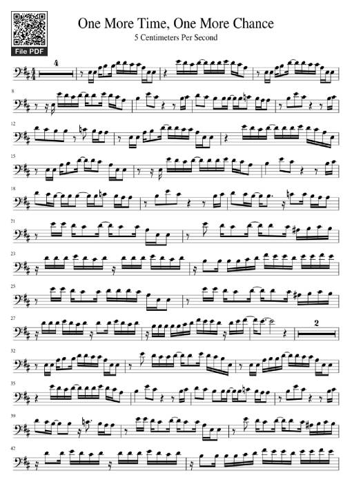Sheet PDF of One More Time, One More Chance Piano