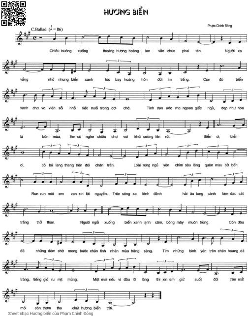 Sheet PDF of Hương biển - Phạm Chinh Đông