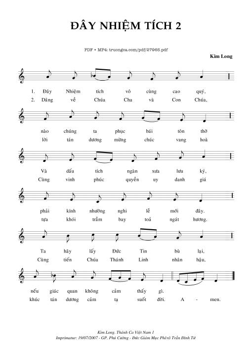 Sheet PDF of Đây Nhiệm Tích 2