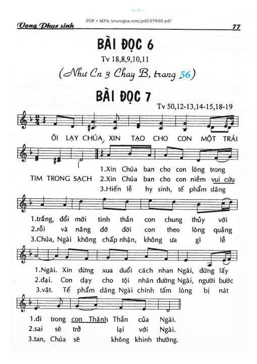 Thánh Vịnh 18, Vọng Phục Sinh - Bài Đọc 6