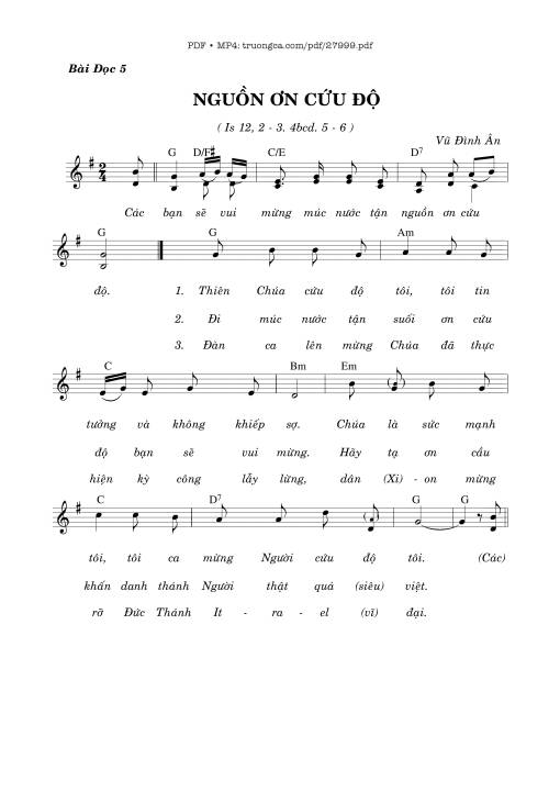 Sheet PDF of Nguồn Ơn Cứu Độ