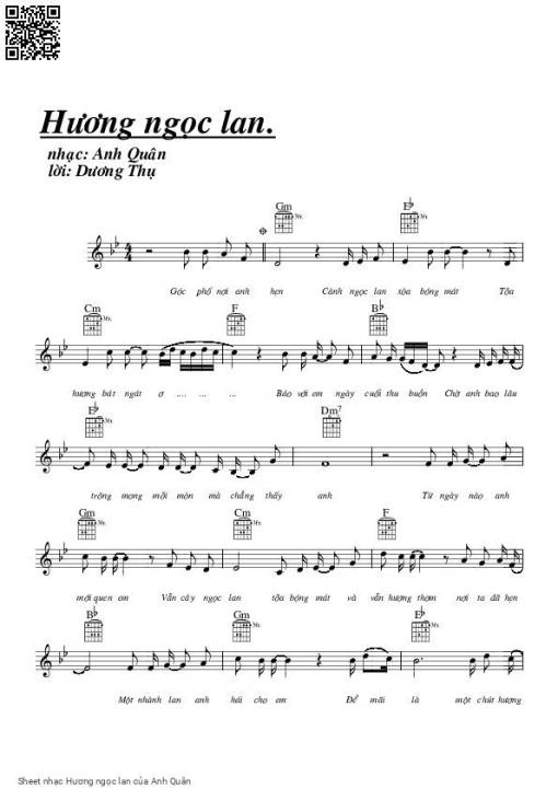 Sheet PDF of Hương ngọc lan