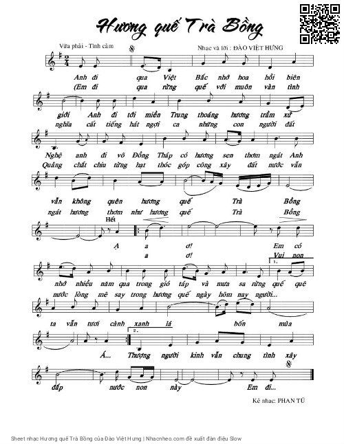 Sheet PDF of Hương quế Trà Bồng