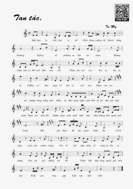 Sheet PDF of Tan tác - Tu My