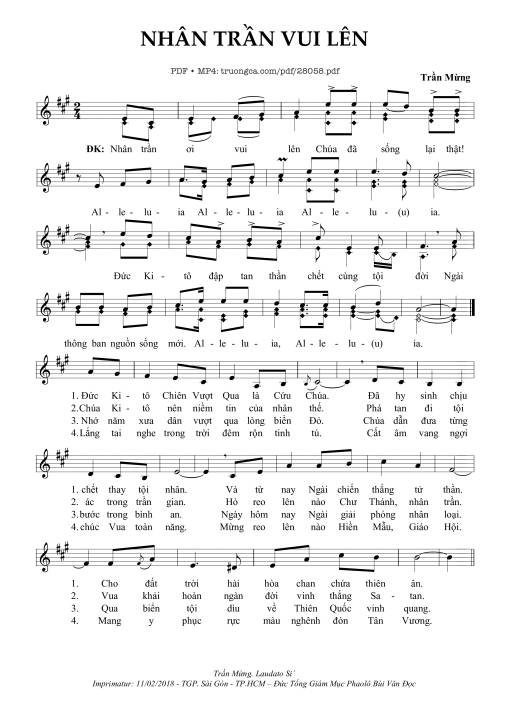 Sheet PDF of Nhân Trần Vui Lên
