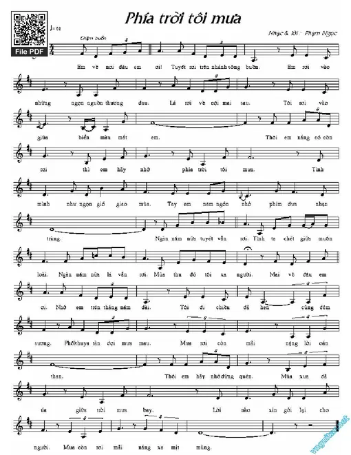 Sheet PDF of Phía trời tôi mưa