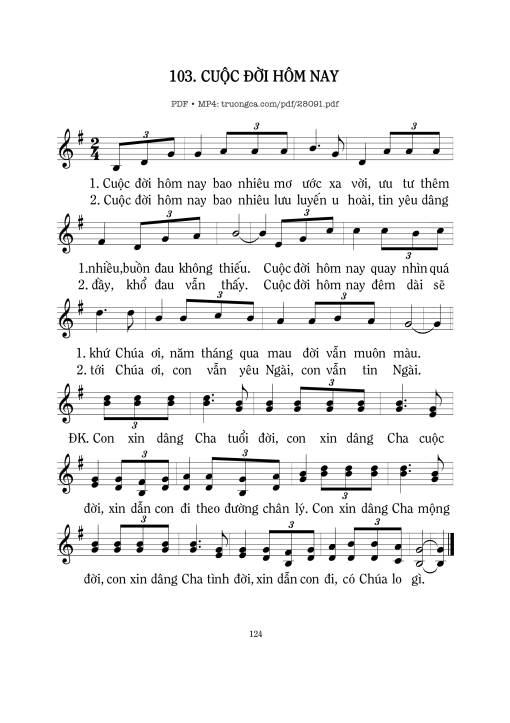 Sheet PDF of Cuộc Đời Hôm Nay