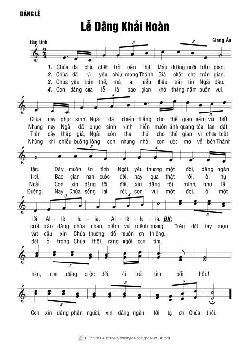 Sheet PDF of Lễ Dâng Khải Hoàn