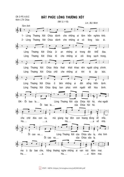 Sheet PDF of Bát Phúc Lòng Thương Xót