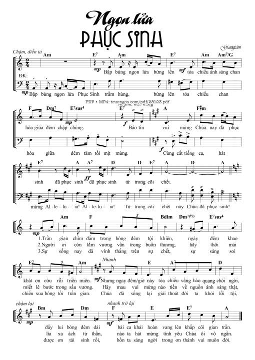 Sheet PDF of Ngọn Lửa Phục Sinh