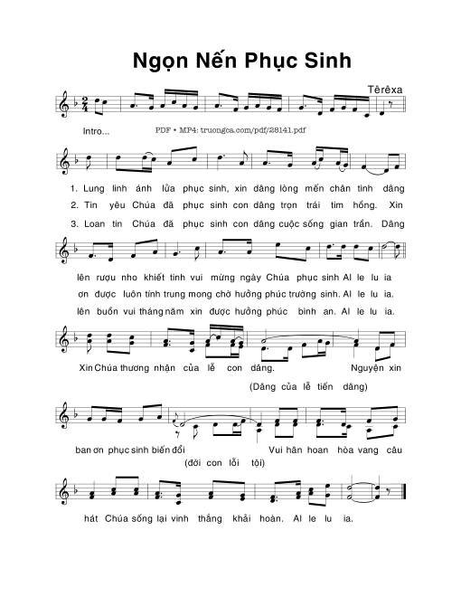 Sheet PDF of Ngọn Nến Phục Sinh