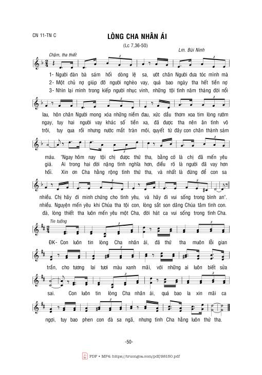 Sheet PDF of Lòng Cha Nhân Ái