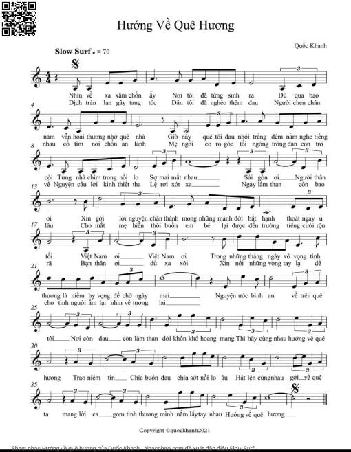 Sheet PDF of Hướng về quê hương