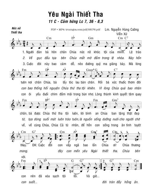 Sheet PDF of Yêu Ngài Thiết Tha