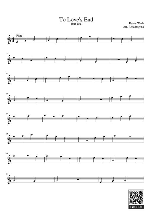 To Love's End InuYasha Piano