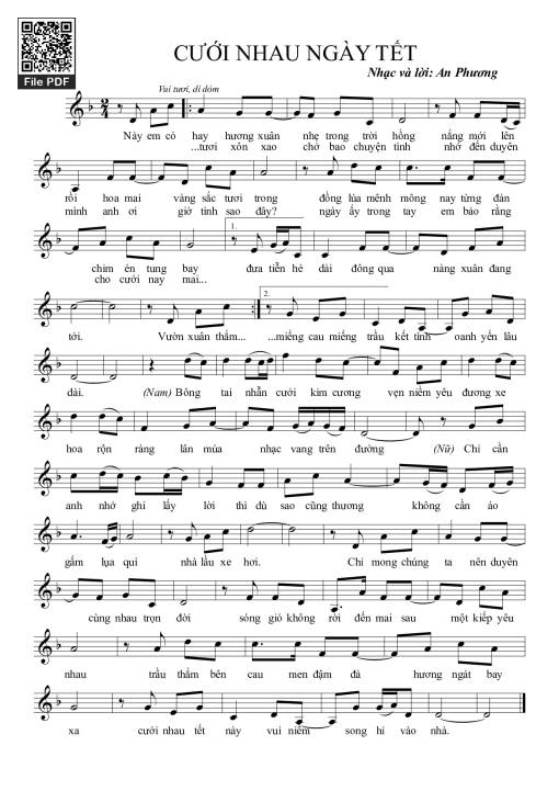 Sheet PDF of Cưới nhau ngày tết