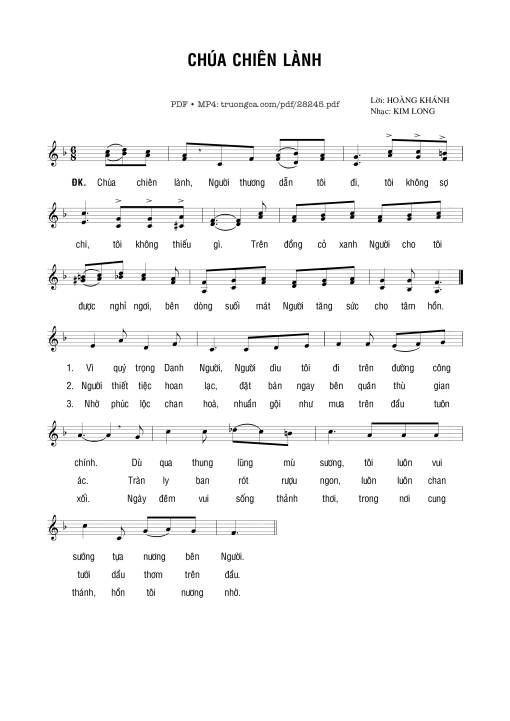 Sheet PDF of Chúa Chiên Lành
