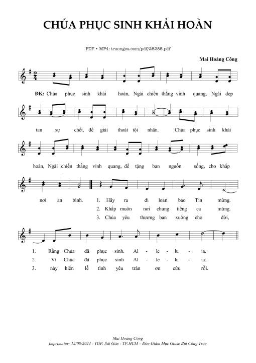 Sheet PDF of Chúa Phục Sinh Khải Hoàn