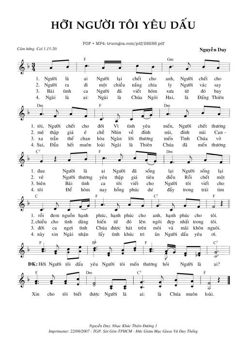 Hỡi Người Tôi Yêu Dấu