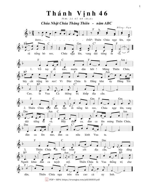 Thánh Vịnh 46, Chúa Nhật Chúa Thăng Thiên