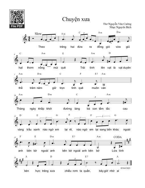 Sheet PDF of Chuyện xưa - Nguyên Bích