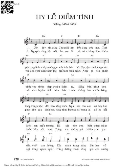 Sheet PDF of Hy lễ diễm tình
