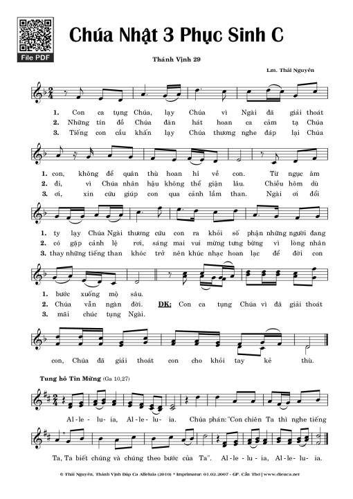 Thánh Vịnh 29 (Chúa Nhật 3 Phục Sinh C)