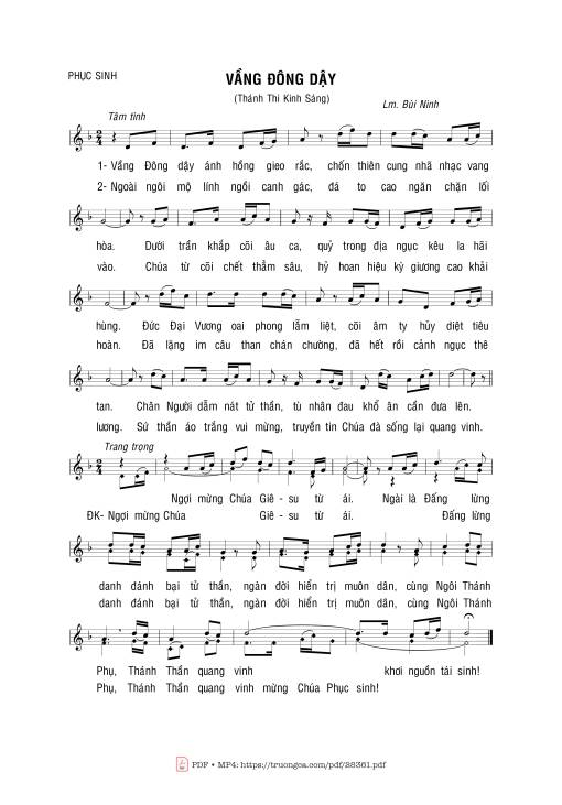 Sheet PDF of Vầng Đông Dậy