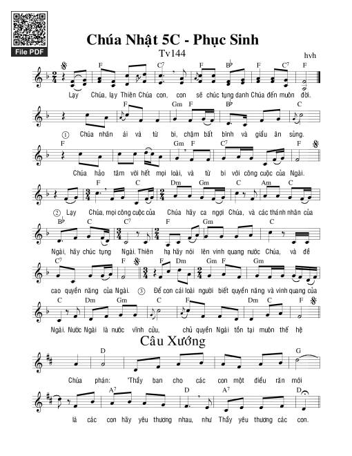 Thánh Vịnh 144, Chúa Nhật 5C Phục Sinh