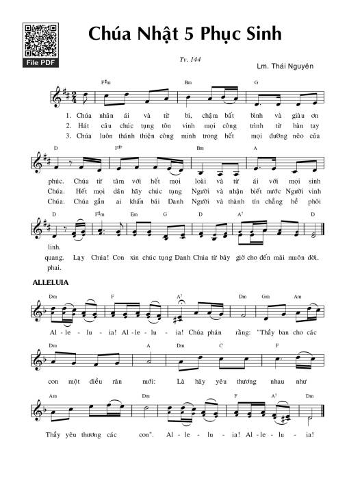 Thánh Vịnh 144, Chúa Nhật 5C Phục Sinh