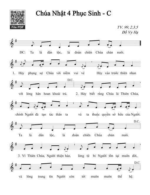 Thánh Vịnh 99, Chúa Nhật 4C Phục Sinh