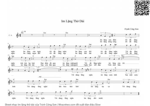 Sheet PDF of Im lặng thở dài